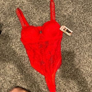 Juicy Couture Red Lace Bodysuit NWT